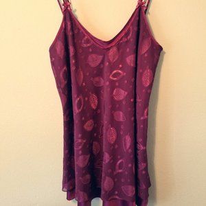 Vintage Plum Polka-dot Leaf Chemise